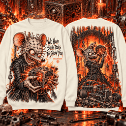 Hellraiser X Rat Fink Hell Fink Mechanical Nightmare 3D Shirt For Pinhead And Horror Lovers NNK - Sweatshirt Cream