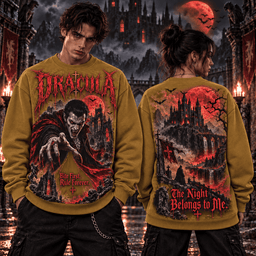 Dracula Lord Of The Midnight Castle 3D Shirt NHH - Sweatshirt Antique Gold