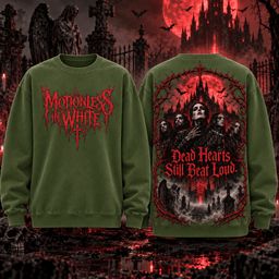 Motionless In White Red Gothic Portrait 3D Shirt For Fans Of Dark Stage Atmosphere NDN - Sweatshirt Moss Green