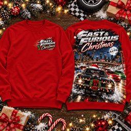 Fast and Furious Christmas Cars 3D Shirt for Action Movie Fans NTH1 - Sweatshirt Red