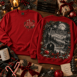 Twilight Vampire Christmas Forest 3D Shirt for Fantasy Romance Movie Fans NTH1 - Sweatshirt Red