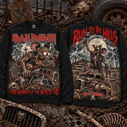 Rat Fink x Iron Maiden – The Number Of The Beast Is V8 Heavy Metal T-Shirt - Sweatshirt Orange