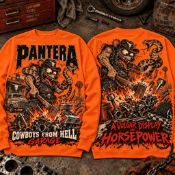 Pantera X Rat Fink Cowboys From Hell Garage Graphic T-Shirt For Men Women NNK - Sweatshirt Orange