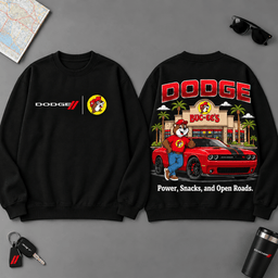 Buc-ee's Dodge Power And Open Roads 3D T-Shirt For Muscle Car Fans NDN - Sweatshirt Black