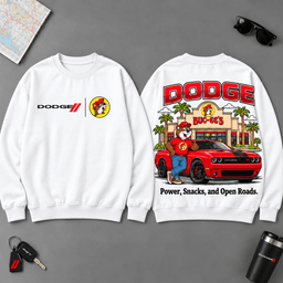 Buc-ee's Dodge Power And Open Roads 3D T-Shirt For Muscle Car Fans NDN - Sweatshirt White