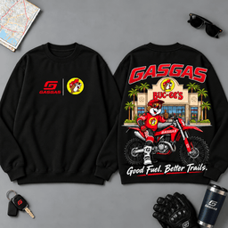 Buc-ee's GasGas Good Fuel Better Trails 3D T-Shirt For Motorcycle Adventure Riders NDN - Sweatshirt Black