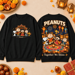 Peanuts Together We Shine 3D Shirt for Friends Celebrating Every Bright Moment Side by Side NDN - Sweatshirt Black
