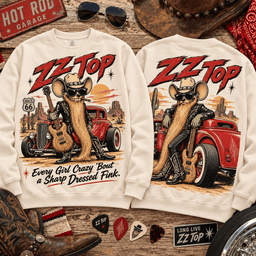 ZZ Top Rat Fink Vintage Hot Rod 3D Shirt For Rock Lovers NNK - Sweatshirt Black