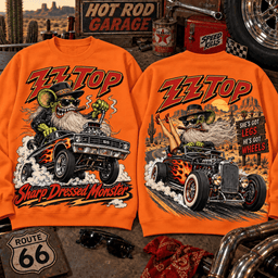 Rat Fink x ZZ Top – Sharp Dressed Monster Vintage Hot Rod T-Shirt NNK - Sweatshirt Black