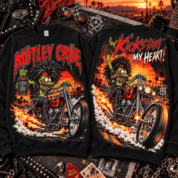 Mötley Crüe Rat Fink Kickstart My Heart – Flaming Chopper 3D Shirt Fans NNK - Sweatshirt Black