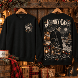 Johnny Cash Christmas in Black T-Shirt NTH1 - Sweatshirt Black
