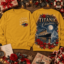 Titanic Ocean Liner Christmas 3D Shirt for Classic Romance Movie Fans NTH1 - Sweatshirt Goldenrod