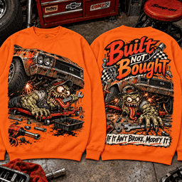 Rat Fink Built Not Bought Garage Monster 3D Shirt For Mechanics And Car Lovers NNK - Sweatshirt Cream