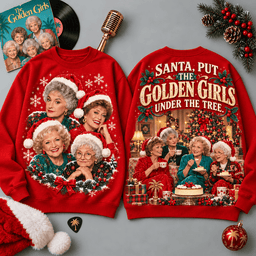 The Golden Girls Santa Portraits and Holiday Group 3D Shirt for Festive Sitcom Fans NDN - Sweatshirt Red