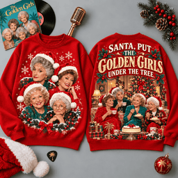 The Golden Girls Santa Portraits and Holiday Group 3D Shirt for Festive Sitcom Fans NDN - Sweatshirt Black
