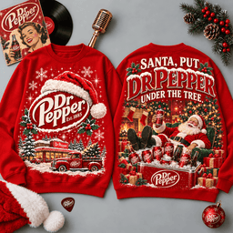 Dr Pepper Logo Wreath and Santa Display 3D Shirt for Devoted Classic Soda Fans NDN - Sweatshirt Black