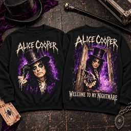 Alice Cooper Purple Nightmare Doorway Premium T-Shirt for Shock Rock Fans Who Love the Dark TD - Sweatshirt Black