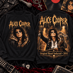 Alice Cooper Snake Portrait 2011 Induction Premium T-Shirt for Lifelong Shock Rock Fans TD - Sweatshirt Black