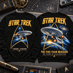 Star Trek 60th Anniversary Enterprise Galaxy Premium T-Shirt for Fans Exploring the Final Frontier TD - Sweatshirt Black
