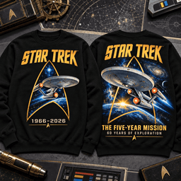 Star Trek 60th Anniversary Enterprise Galaxy Premium T-Shirt for Fans Exploring the Final Frontier TD - Sweatshirt Forest Green