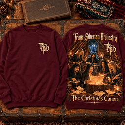 Trans-Siberian Orchestra The Christmas Canon Burgundy Premium T-Shirt for Holiday Rock Fans TD - Sweatshirt Black