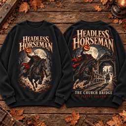 Headless Horseman Pumpkin Rider Sleepy Hollow Premium T-Shirt for Fans of Classic Halloween Legends TD - Sweatshirt Black