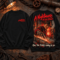 A Nightmare on Elm Street Freddy Krueger Inferno Premium T-Shirt for Classic Horror Fans TD - Sweatshirt Navy