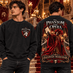 The Phantom of the Opera Red Masquerade Premium T-Shirt for Haunting Theater Nights TD - Sweatshirt Black