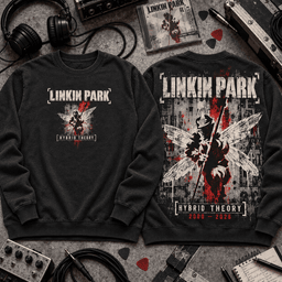 Linkin Park Hybrid Theory Winged Soldier Premium T-Shirt for Fans Who Still Feel Every Note TD - Sweatshirt Navy