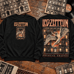 Led Zeppelin Physical Graffiti Angel Artwork Premium T-Shirt for Fans of Timeless Classic Rock TD - Sweatshirt Black