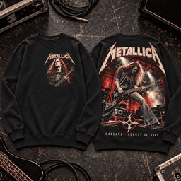 Metallica Oakland 1985 Live Bassist Premium T-Shirt for Fans of Classic Thrash TD - Sweatshirt Navy