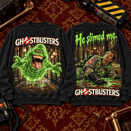 Ghostbusters Slimer He Slimed Me Premium T-Shirt for Fans of Paranormal Comedy Classics TD - Sweatshirt Black