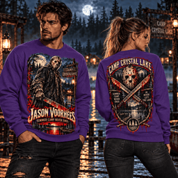 Jason Voorhees Friday The 13th Camp Crystal Lake Horror Summer Camp 3D Shirt NHH - Sweatshirt Royal Purple