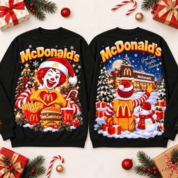McDonalds Christmas Burger 3D Shirt NTH1 - Sweatshirt Black