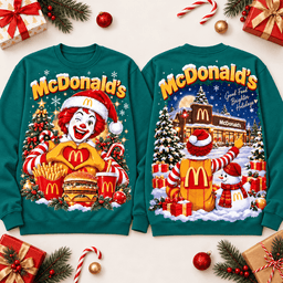 McDonalds Christmas Burger 3D Shirt NTH1 - Sweatshirt Deep Teal