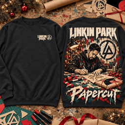 Linkin Park Christmas Papercut Artwork Premium T-Shirt for Fans Who Rock the Holidays TD - Sweatshirt Navy