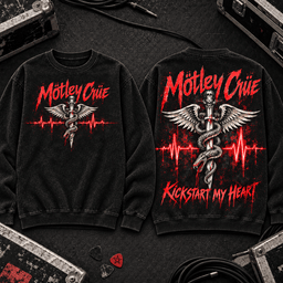 Mötley Crüe Kickstart My Heart Winged Dagger Premium T-Shirt for Lifelong Glam Metal Fans TD - Sweatshirt Black