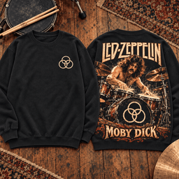 Led Zeppelin Moby Dick Drummer Vintage Black Premium T-Shirt for Fans Who Feel Every Beat TD - Sweatshirt Black