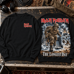 Iron Maiden The Longest Day Eddie Battlefield Premium T-Shirt for Lifelong Heavy Metal Fans TD - Sweatshirt Black