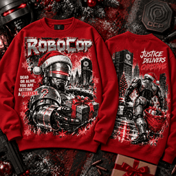 RoboCop Justice Delivers Christmas 3D Shirt For Sci Fi Movie Lovers NNK - Sweatshirt White