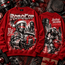 RoboCop Justice Delivers Christmas 3D Shirt For Sci Fi Movie Lovers NNK - Sweatshirt Red