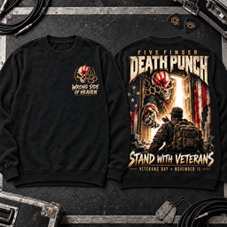 Five Finger Death Punch Patriotic Skull Veterans Day Premium 5FDP T-Shirt for Proud Metal Fans TD - Sweatshirt Navy