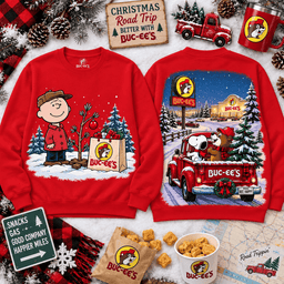 Buc-ee's Snoopy Christmas Vintage Pickup Truck Road Trip 3D Shirt For Snoopy Lovers NNK - Sweatshirt Red
