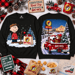 Buc-ee's Snoopy Christmas Vintage Pickup Truck Road Trip 3D Shirt For Snoopy Lovers NNK - Sweatshirt Black