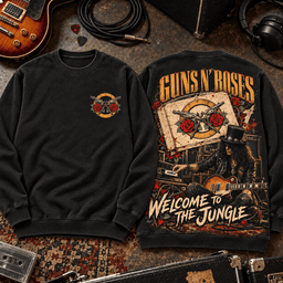 Guns N' Roses Slash Welcome to the Jungle Premium T-Shirt for Diehard Hard Rock Fans TD - Sweatshirt Navy