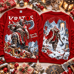 God Of War Kratos Frozen Fury Christmas 3D Shirt For Gaming Lovers NNK - Sweatshirt Red