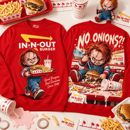 In-N-Out Burger Chucky 3D Shirt For Horror Movie Lovers - Sweatshirt Red