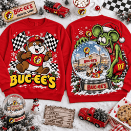 Buc-ee's Rat Fink Christmas Snow Globe Nightmare 3D Shirt For Rat Fink Lovers NNK - Sweatshirt Red
