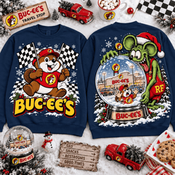 Buc-ee's Rat Fink Christmas Snow Globe Nightmare 3D Shirt For Rat Fink Lovers NNK - Sweatshirt Navy