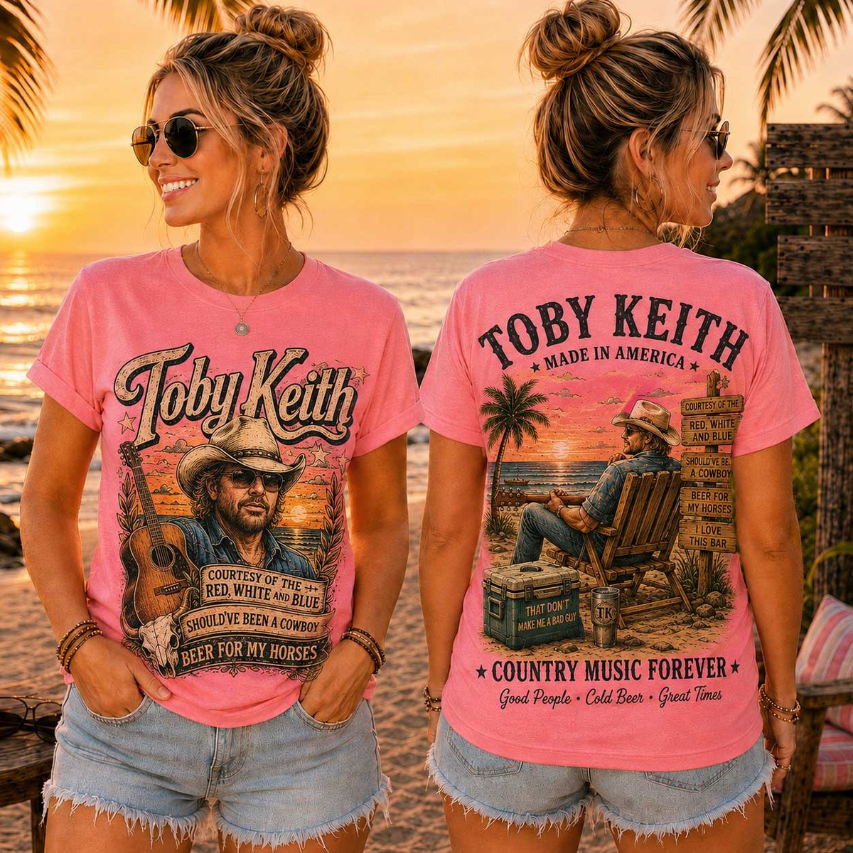 Toby Keith Retro Sunset T-Shirt for Country Music Lovers